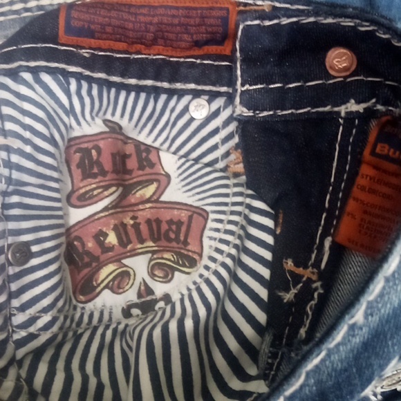 Rock Revival NWOT Women's 26 Pamela Embellished Embroidered Dark Fade Boot Cut - Picture 7 of 7